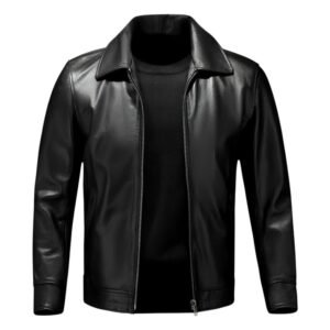 Unisex Black Leather Jacket