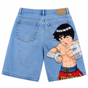 Anime Muay Thai Denim Shorts